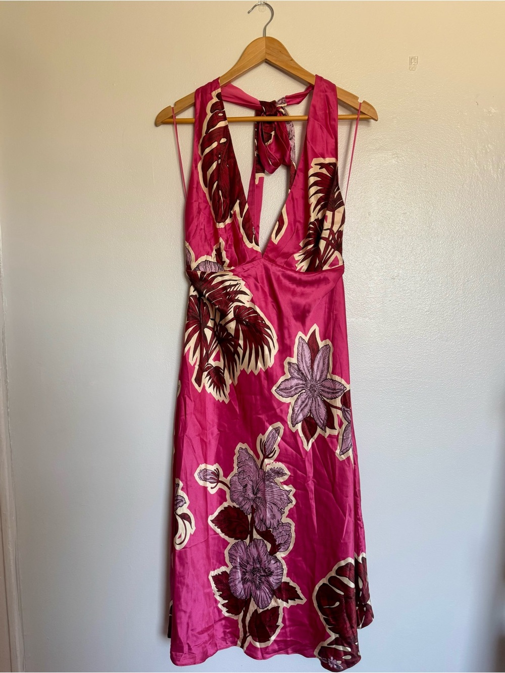 Banana Republic Fuchsia One-Shoulder Floral Dress